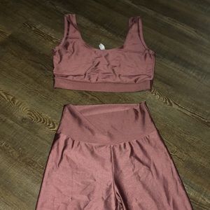 Mauve biker short set